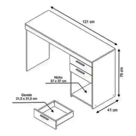 Escritorio Exahome Mesa De Pc Con Corredera Metálica Premium Nogal