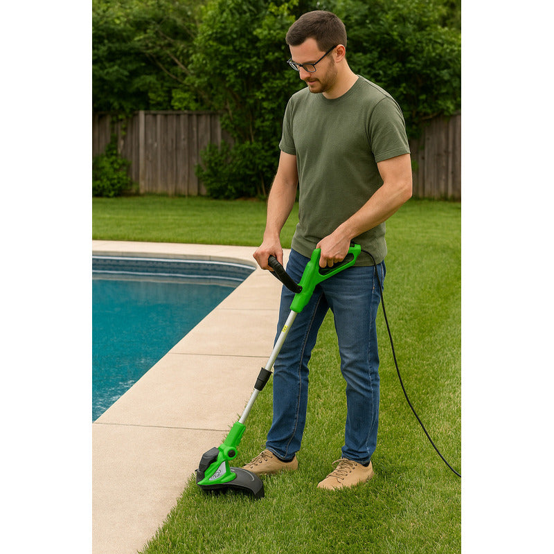Bordeadora Electrica Exahome Telescopica De Aluminio Liviana 550w Verde
