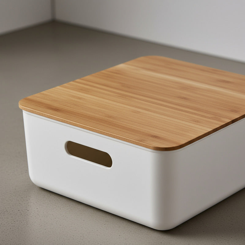 Cajas Organizadoras Paris Tapa De Madera Exahome X 3 Cajas