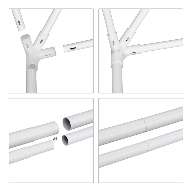 Gazebo De Rafia 3x3 Puerta Paredes Ventanas + Bolso Exahome Blanco
