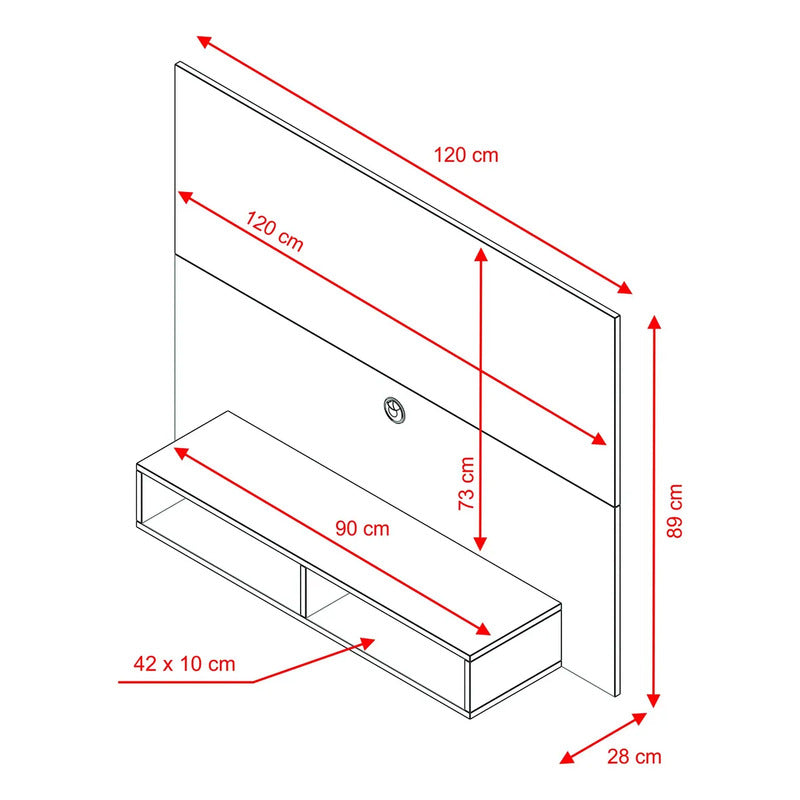 Rack Plus Exahome Mueble Para Tv Moderno Y Funcional Pared Roble