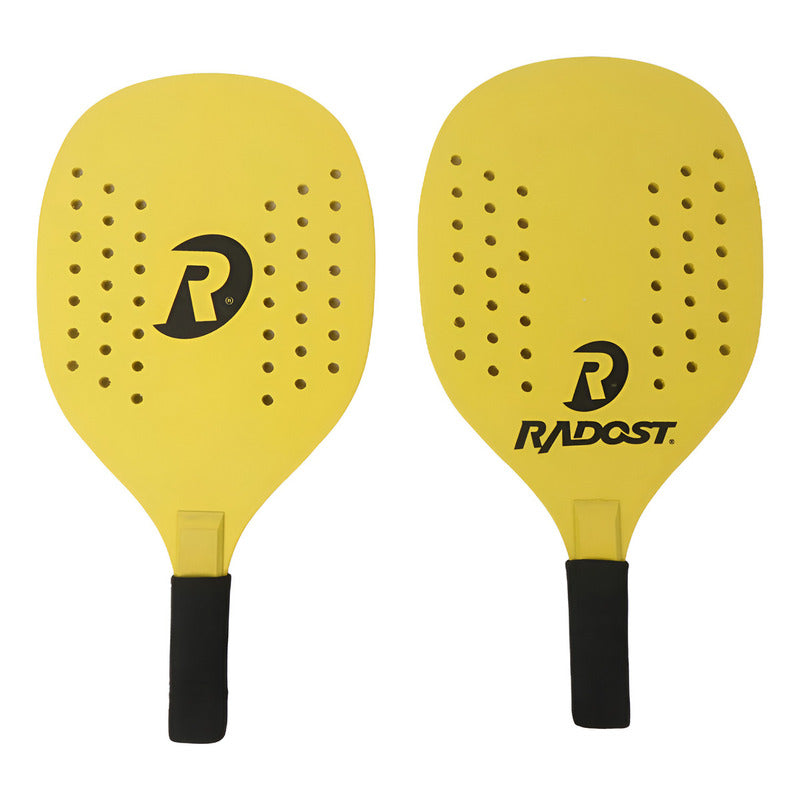Juego Paletas + Funda Playa Raquetas Padle Niño Juguete Grip Color Negro