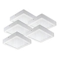Plafón Led Cuadrado Con Base 18w Luz Fria Blanca Pack 5 Unid Blanco Frío