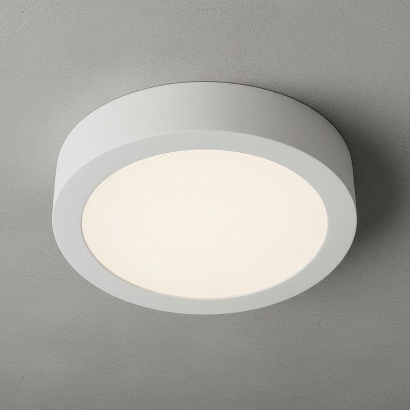 Plafon Redondo Con Base Circular 18w Luz Calida Pack 20u Blanco Cálido