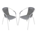2 Sillas Ratan Interior Exterior Jardin Hogar Comercio Color Gris