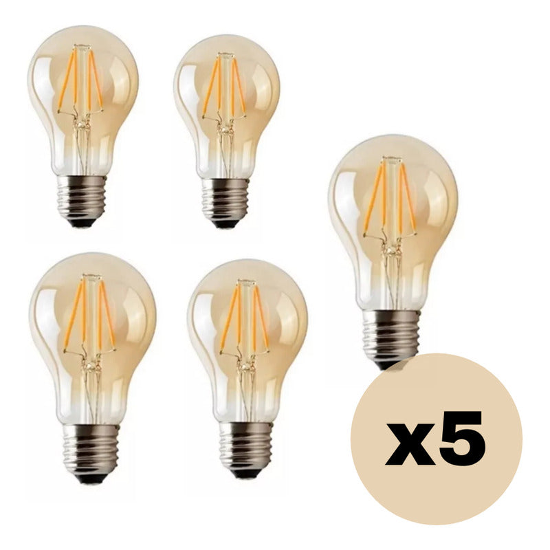 5 Lamparas Foco Vintage Ambar Luz Clara Luz Tienda Oficial Ámbar