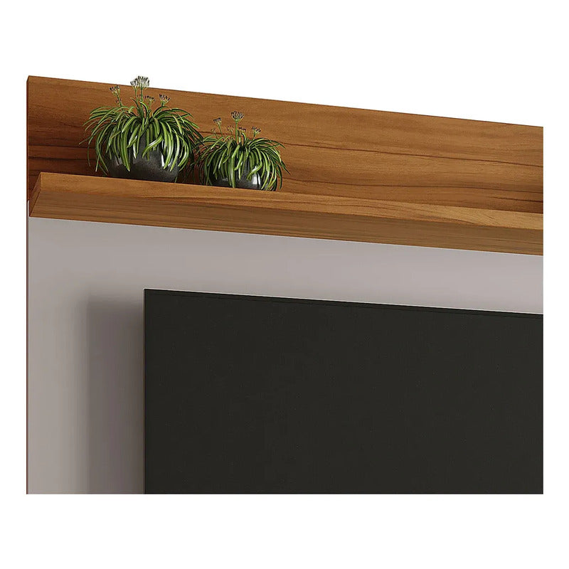 Rack Tv 2 En 1 Premium Exahome Nordico 50 Pulgadas 2 Puertas Blanco