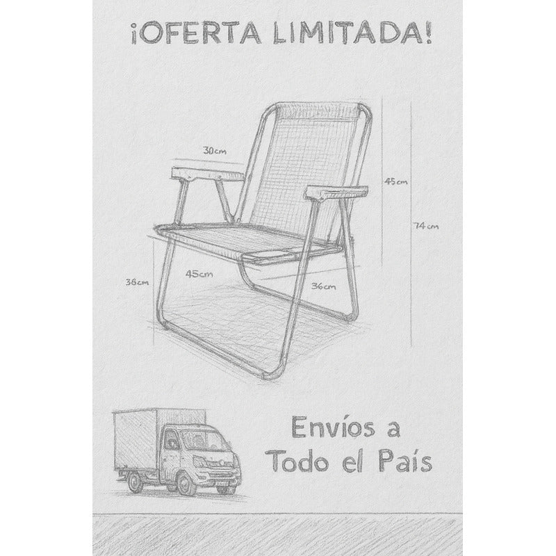 Reposera Silla Alta Exahome Acero Playa Camping Plegable Cua Verde Oscuro