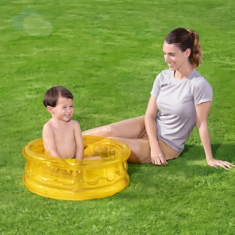 Pileta Inflable Redonda Bestway Kiddie Pool 51112 De 64cm X 25cm 26l Amarilla Amarillo