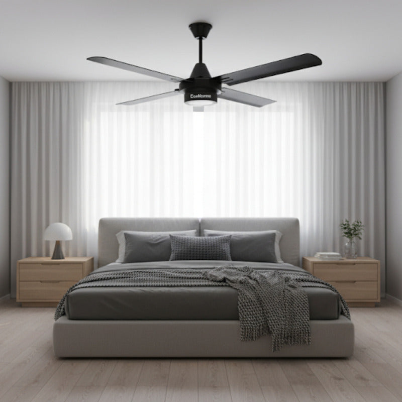 Ventilador De Techo Exahome Plafon Led 616 Skf Ind. Arg  1.2 M Negro Metálica 4