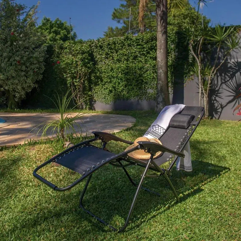Reposera Gravedad Cero Plegable Multi Posiciones C/ Almohada Marrón