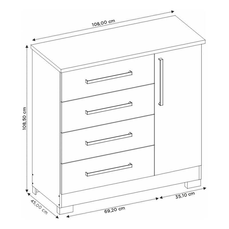 Comoda Cajonera Chifonier Exahome Exclusivo Placard Roble