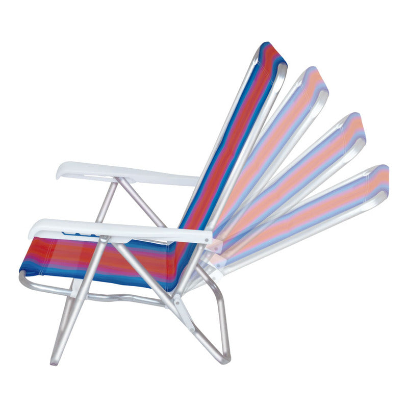 Reposera Aluminio 4 Posiciones Azul Com Tienda Oficial Azul Oscuro