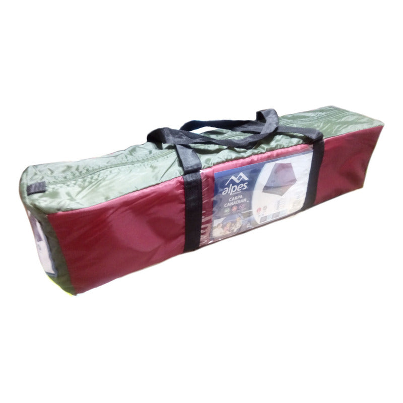 Carpa Canadiense Alpes 4 Personas Impermeable 800mm Camping Rojo/gris