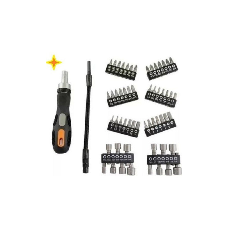 Destornillador Con Puntas Y Tubos Para Atornillar X 58 Pcs