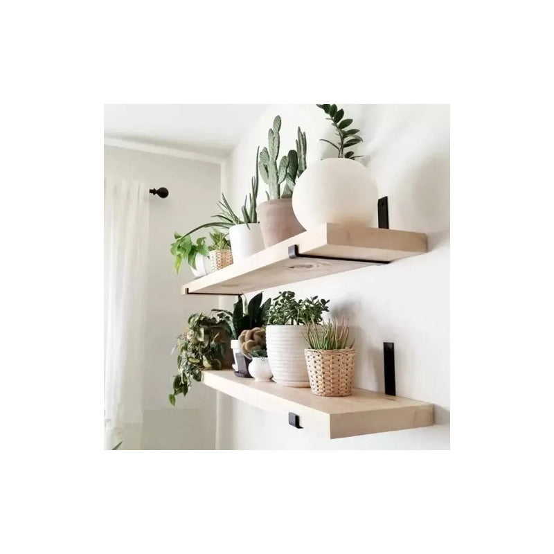 Mensula Para Estante X 2 Exahome Repisa Madera 25cm