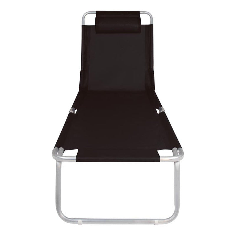Reposera Cama Exahome 4 Posiciones Reclinable Aluminio Negro