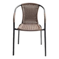 2 Sillas Ratan Interior Exterior Jardin Hogar Comercio Color Tabaco Lisa
