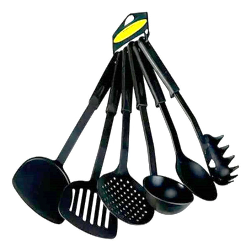 Juego 6 Utensillos Espatula Espumadera P/ Ceramica Teflon