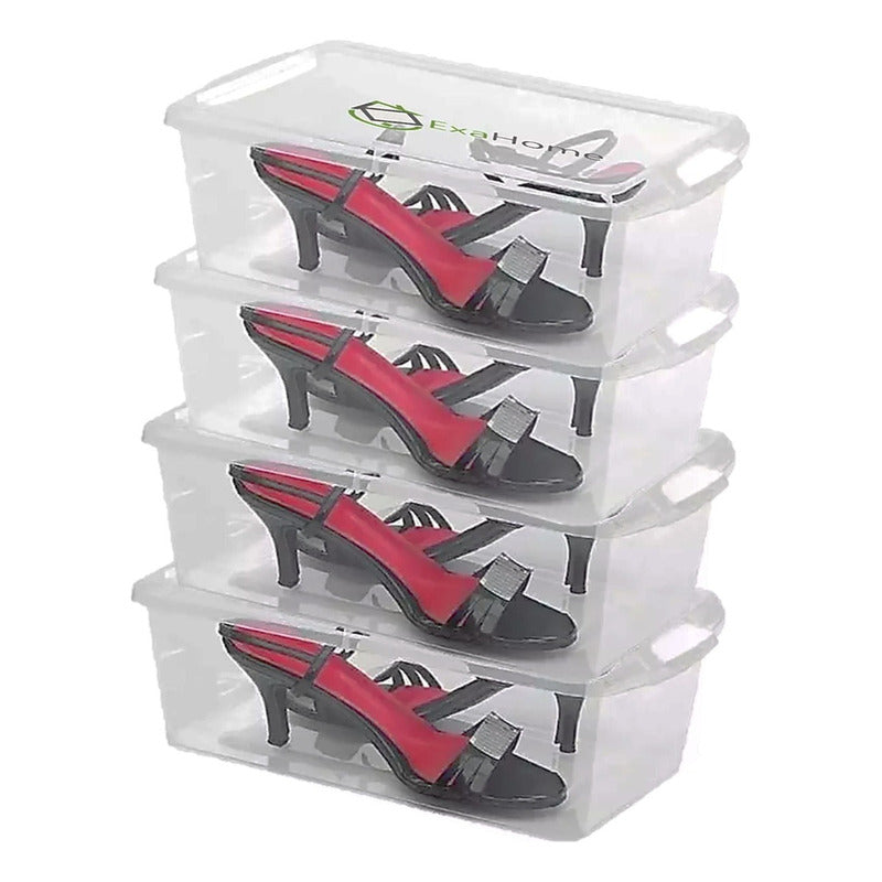 Organizador Multiuso Transparente Exahome Para Zapatos Ropa Pvc 4 Cajones