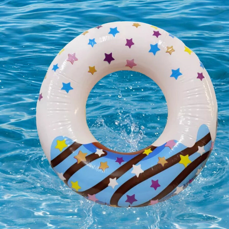 Colchoneta Sunclub Donut Jumbo Tube Inflable Piscina 115cm Blanco Chocolate Blanco Con Choclate