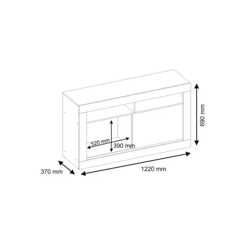 Rack Tv Premium Exahome 50 Pulgadas Mdp Puerta Corrediza Roble Blanco
