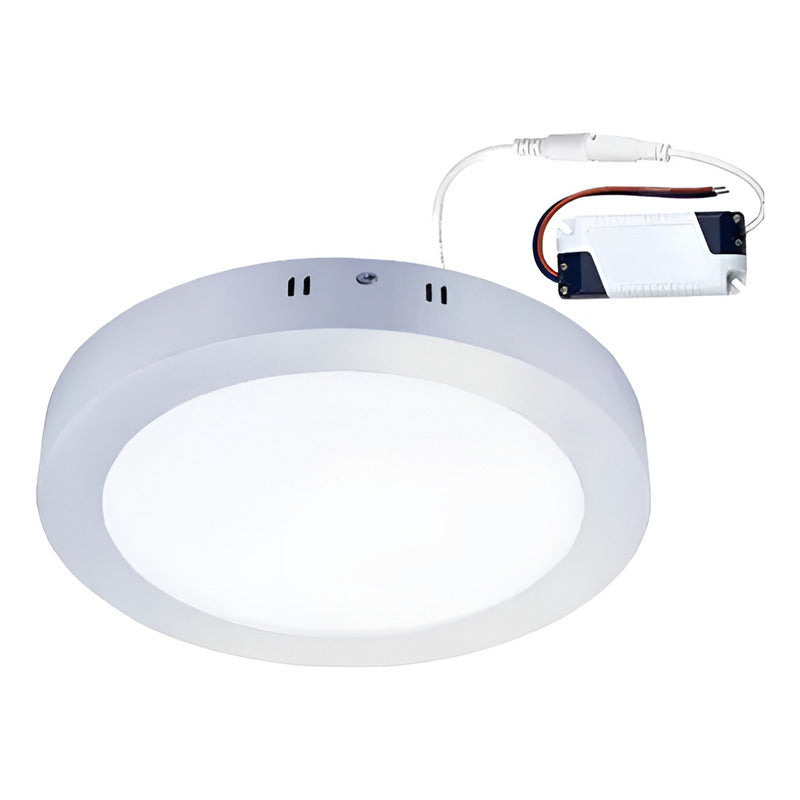 Lámpara Plafón De Techo Exahome Plafon 18w Redondo Con Base Blanco Fria