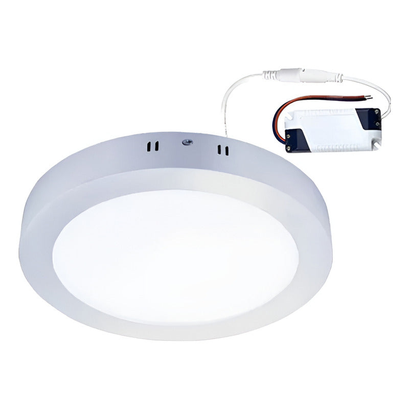 Lámpara Plafón De Techo Exahome Plafon 18w Redondo Con Base Blanco
