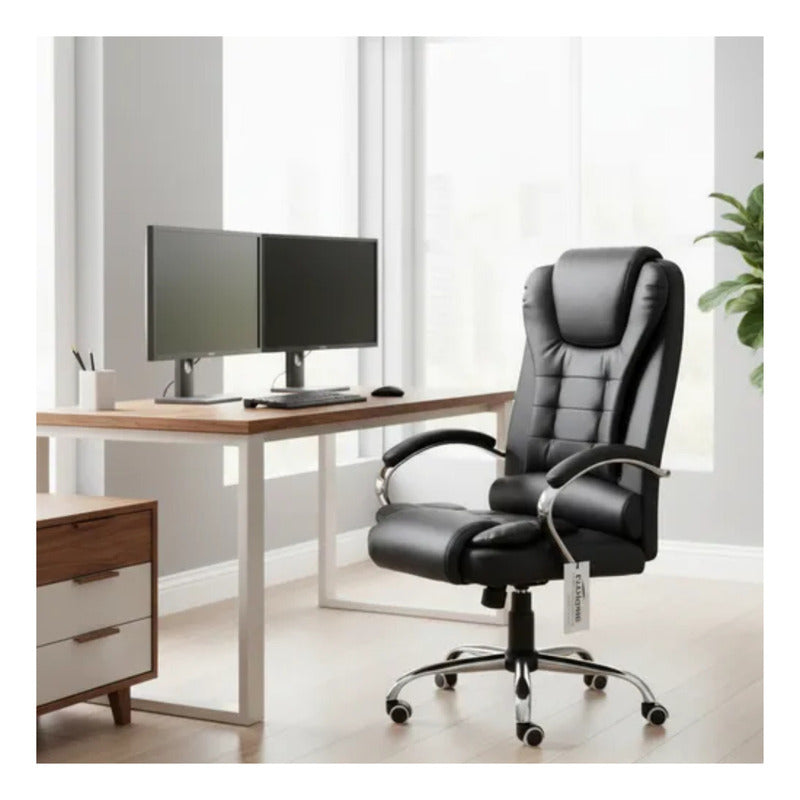 Sillón Director Ejecutivo 54208 Presidencial Cuero Sintético Negro Exahome