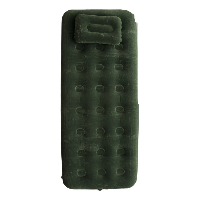 Combo 2 Colchones Inflables 1 Plaza+2 Almohadas + Inflador Verde