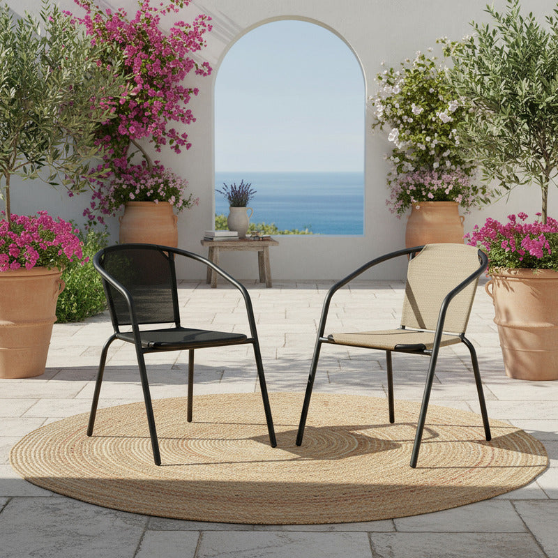 Silla Jardín E Interior Apilable Hogar Elegante Diseño