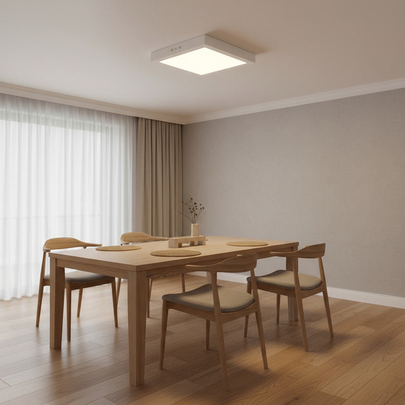 Plafon Cuadrado Con Base 18w Led Luz Calida Pack 20u Blanco Cálido