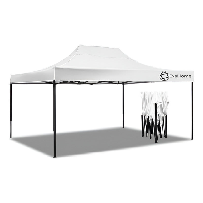 Gazebo Plegable Exahome 4.5x3 Impermeable + Bolso Y Estacas  Blanco