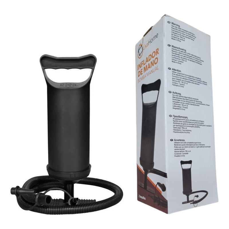 Colchon Inflable 1 Plaza Con Inflador Exahome Tienda Oficial Azul