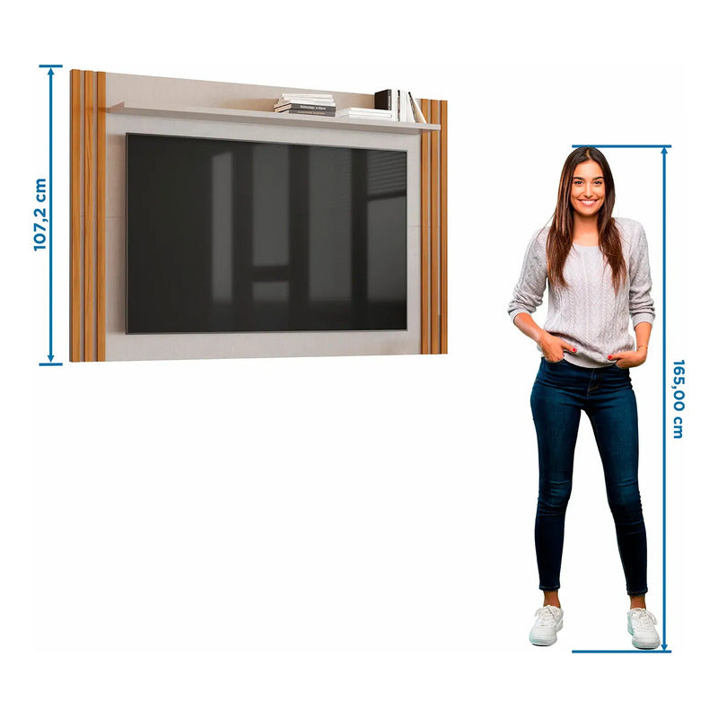 Rack Tv Panel Premium Exahome Exclusivo Mueble Televisión Blanco