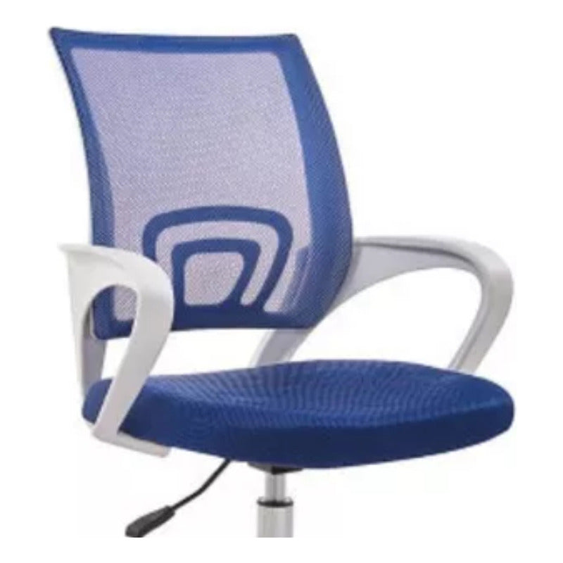 Silla De Oficina Eh54202 Ergonomica Azul Metálica Premium Exahome Malla