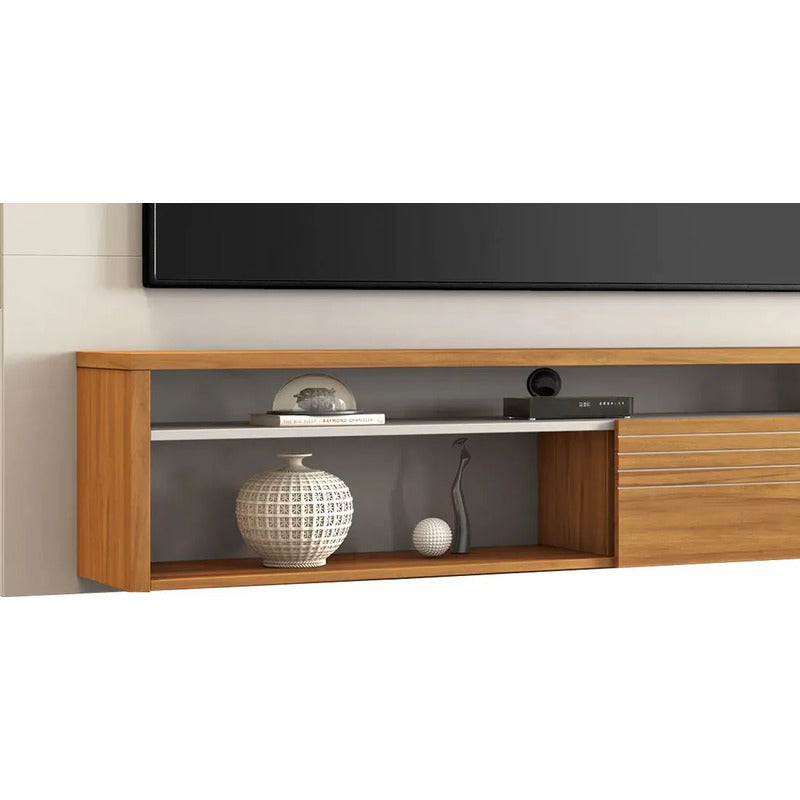 Rack Tv Con Panel Premium Exahome 65 Pulgadas Exclusivo Blanco