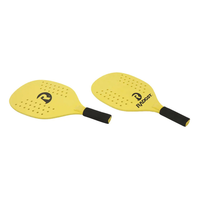 Juego Paletas + Funda Playa Raquetas Padle Niño Juguete Grip Negro