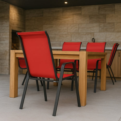 2 Sillas Reposera Textileno Apilable Jardin Country Hogar