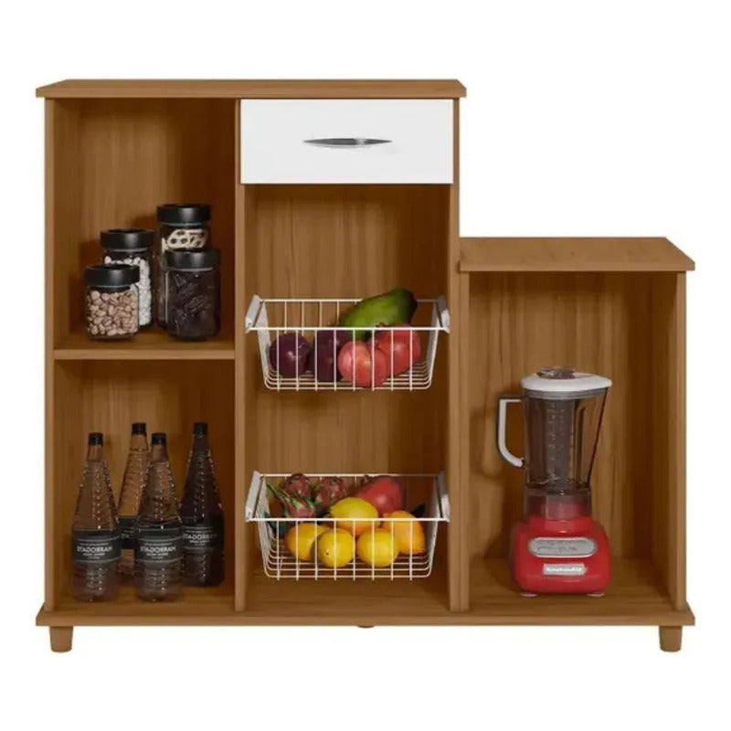 Mueble Frutero Organizador Exahome Porta Microondas Cocina Nogal