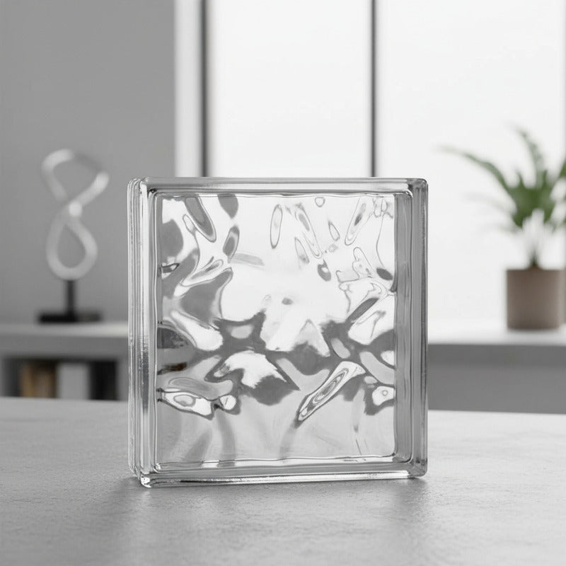 6 Ladrillos De Vidrio Bloque Elegante Diseño Construccion Transparente