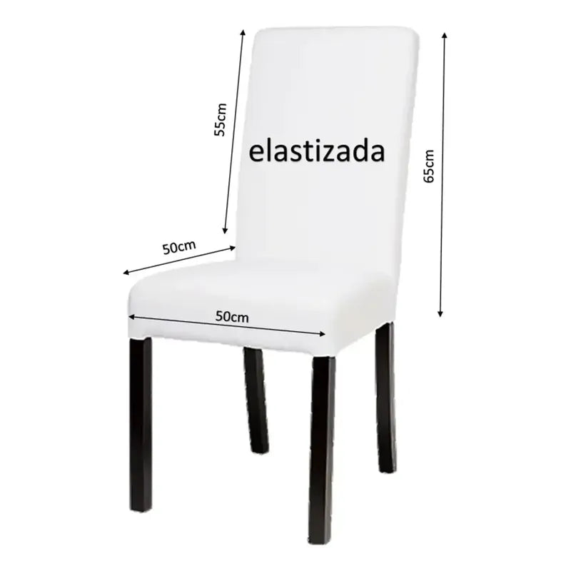 6 Fundas Elastizadas Sillas 100% Poliester Calidad Premium Color Gris Oscuro Liso