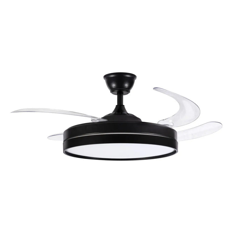 Ventilador De Techo Retráctil Negro Luz Led Control Remoto 1.06 M 50/60 Negro Acrilico Plástico 4