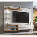 Rack Panel Exahome Mueble Para Tv Moderno Con Led Y Cajones Blanco
