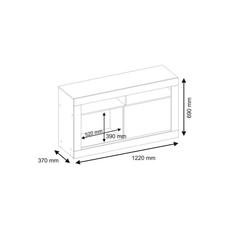 Rack Tv Premium Exahome 50 Pulgadas Mdp Puerta Corrediza Roble/blanco