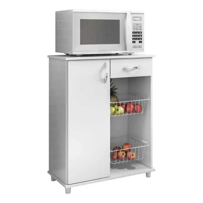 Mueble Frutero Organizador Cocina Porta Microondas Exahome Blanco