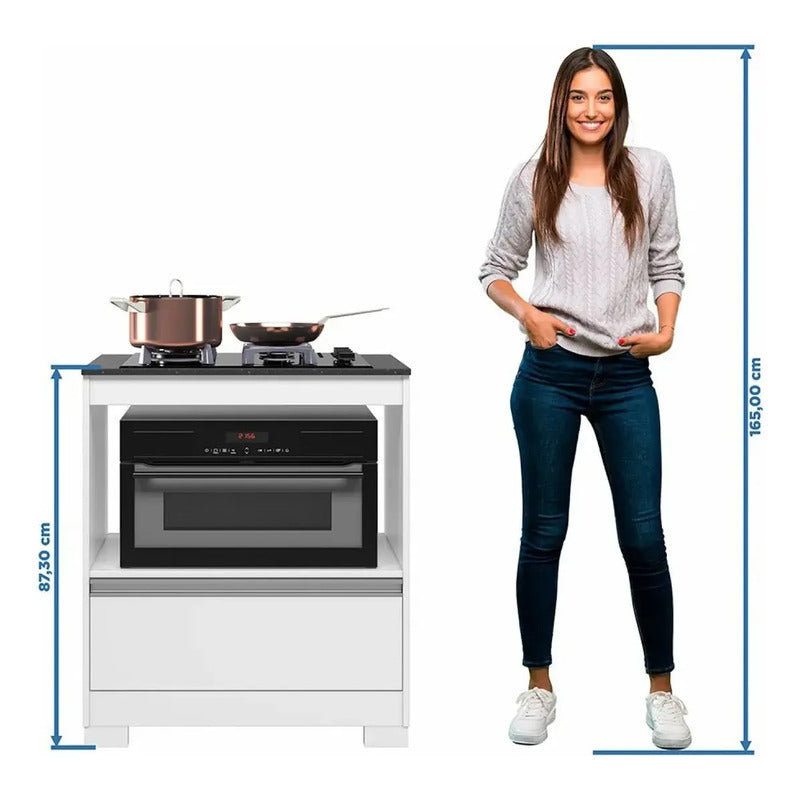 Bajo Mesada De Cocina Exahome Exclusivo Premium Para Anafe Blanco