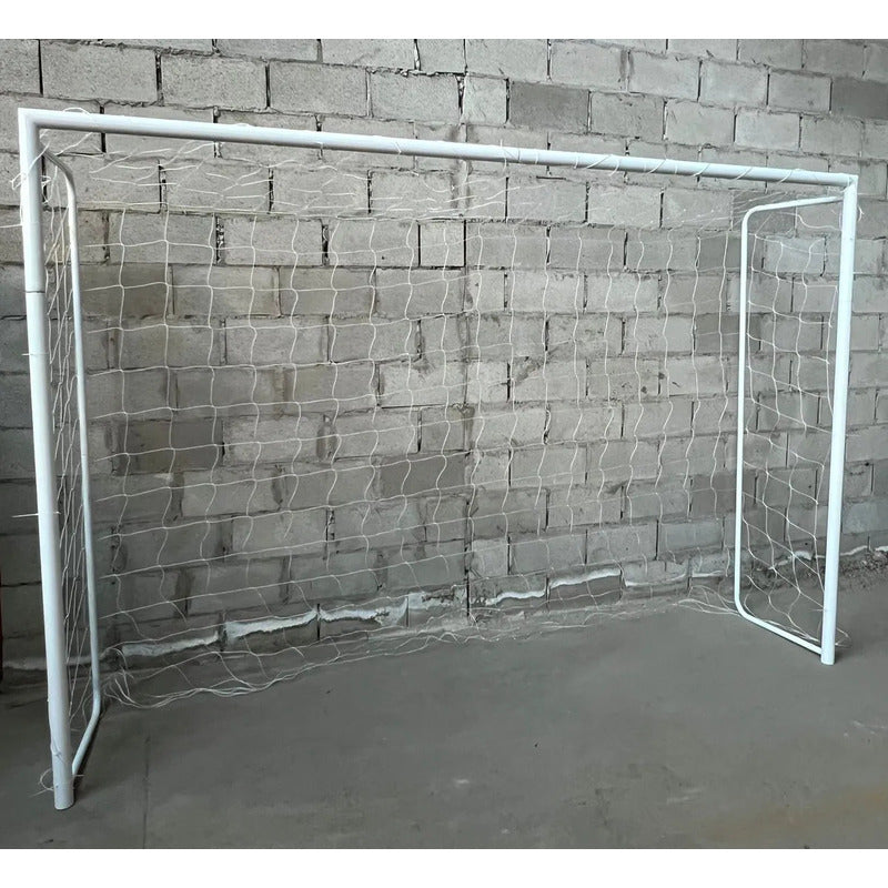Arco De Futbol Exahome Metalico 3x2mts Desarmable Con Red Blanco