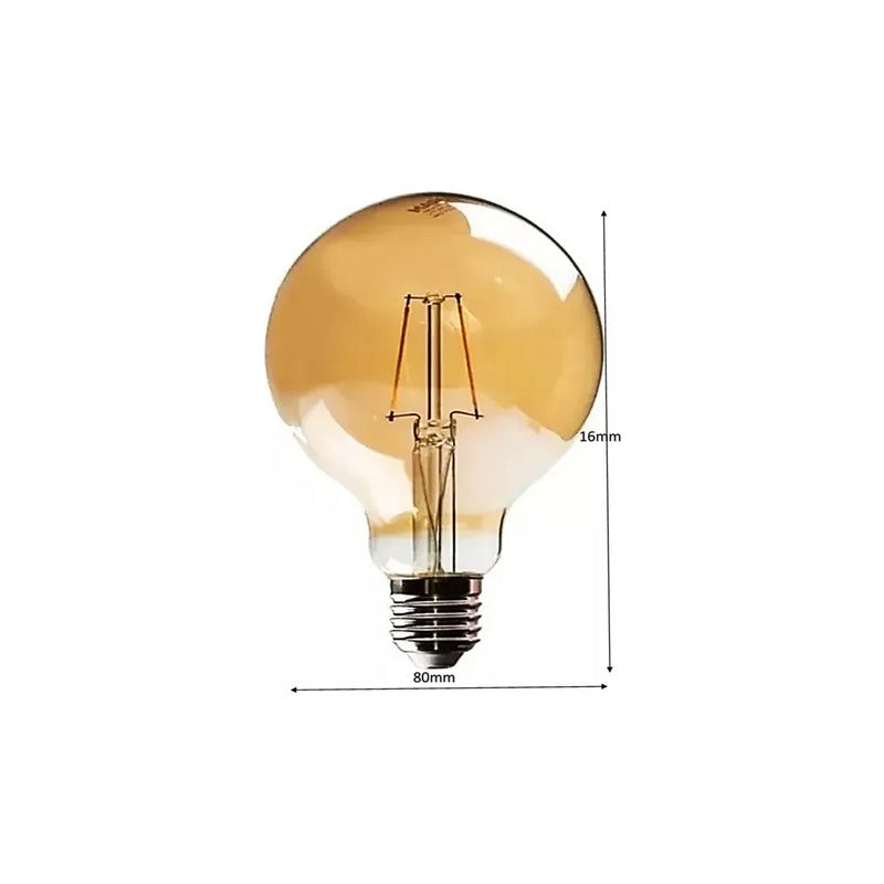Lampara Globo Foco Led Filamento Ambar 6w Pack 20u Blanco Frío