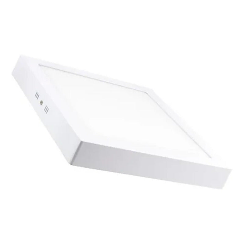 Plafon Cuadrado Con Base 18w Led Luz Fria Pack 20u Blanco Frío